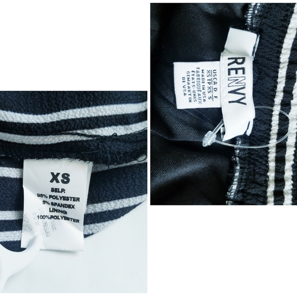 NEW RENVY Black and White Stripes with Side-Slit Wide Leg Pants NWOT - Picture 12 of 16